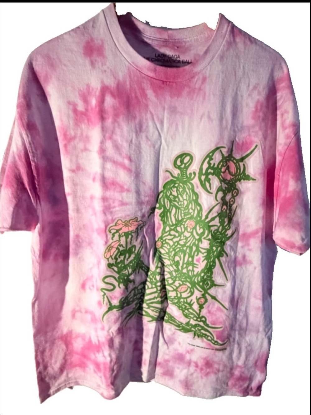 Lady Gaga Chromatica Ball Pink Tie-Dye Tee t shirt size large